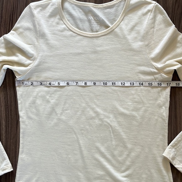 Wool& Merino Wool Long Sleeve Shirt in Ivory size small - Picture 8 of 10